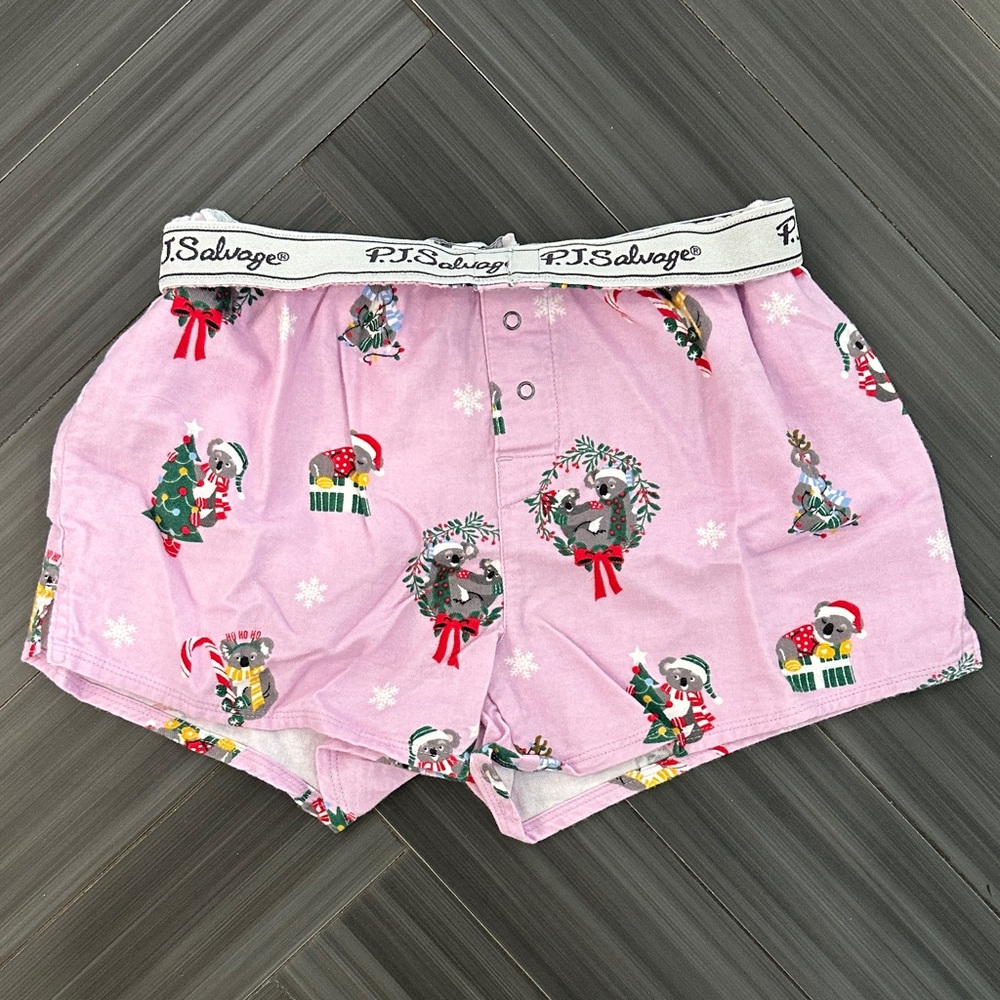 PJ Salvage Pink Festive Reindeer Shorts